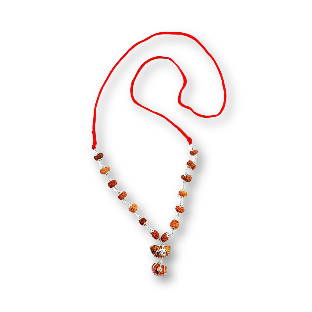 1 To 14 Mukhi Rudraksha Mala WITH GAURI SHANKAR Small Beads in Red Thread With Lab Certificate Ratna Palace