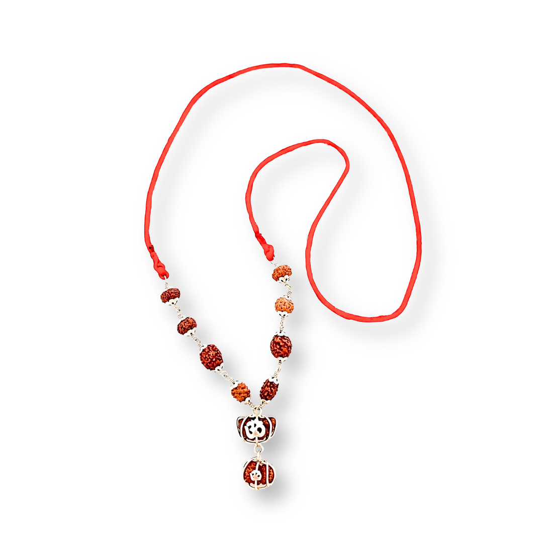 1 To 9 Mukhi Rudraksha Mala With GAURI SHANKAR Small Beads in Red Thread With Lab Certificate Ratna Palace