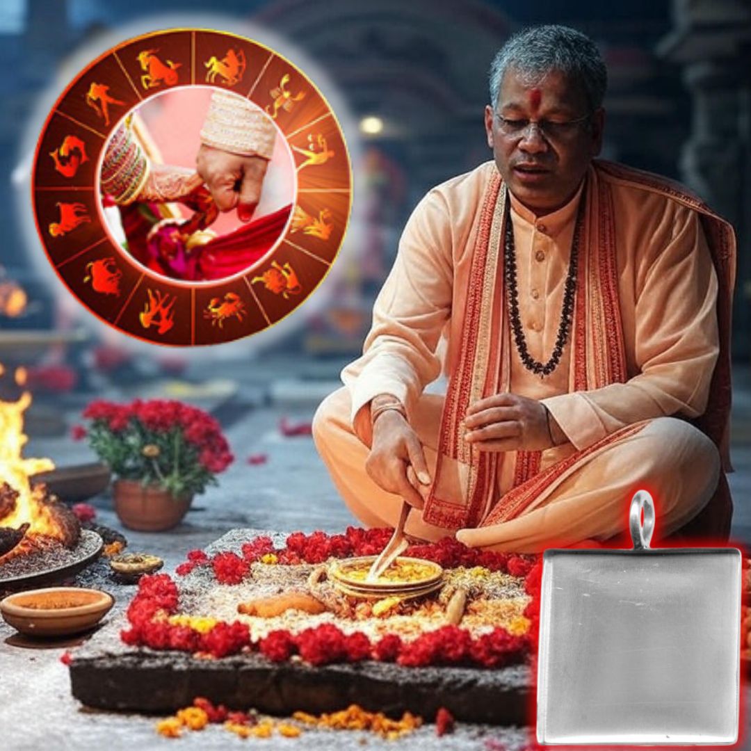 Manglik Dosh Nivaran Silver Kavach With Recorded Personalised Pujo Video