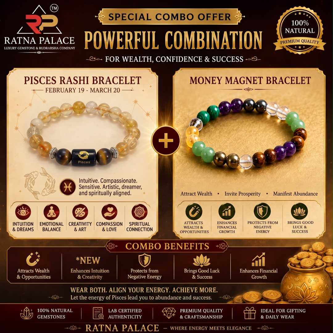 Pisces (মীন রাশি/Meen)+Money Magnet Bracelet With Lab Certificate