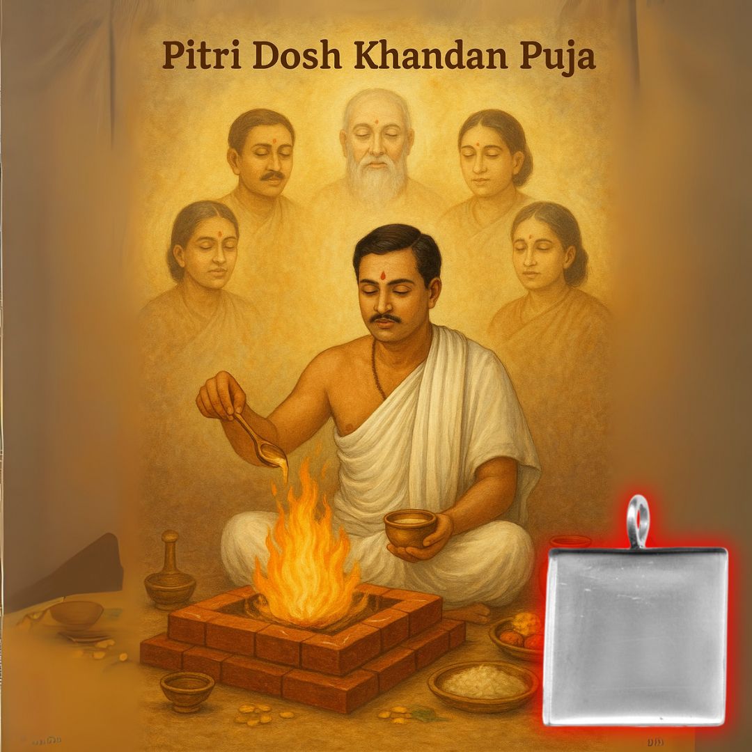 Pitri Dosh Khondon Silver Kavach With Recorded Personalised Pujo Video
