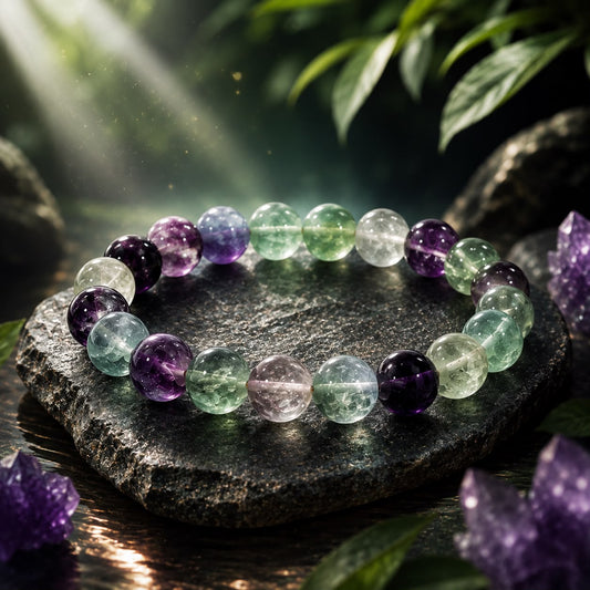 Natural Fluorite Bracelet with Lab Certificate