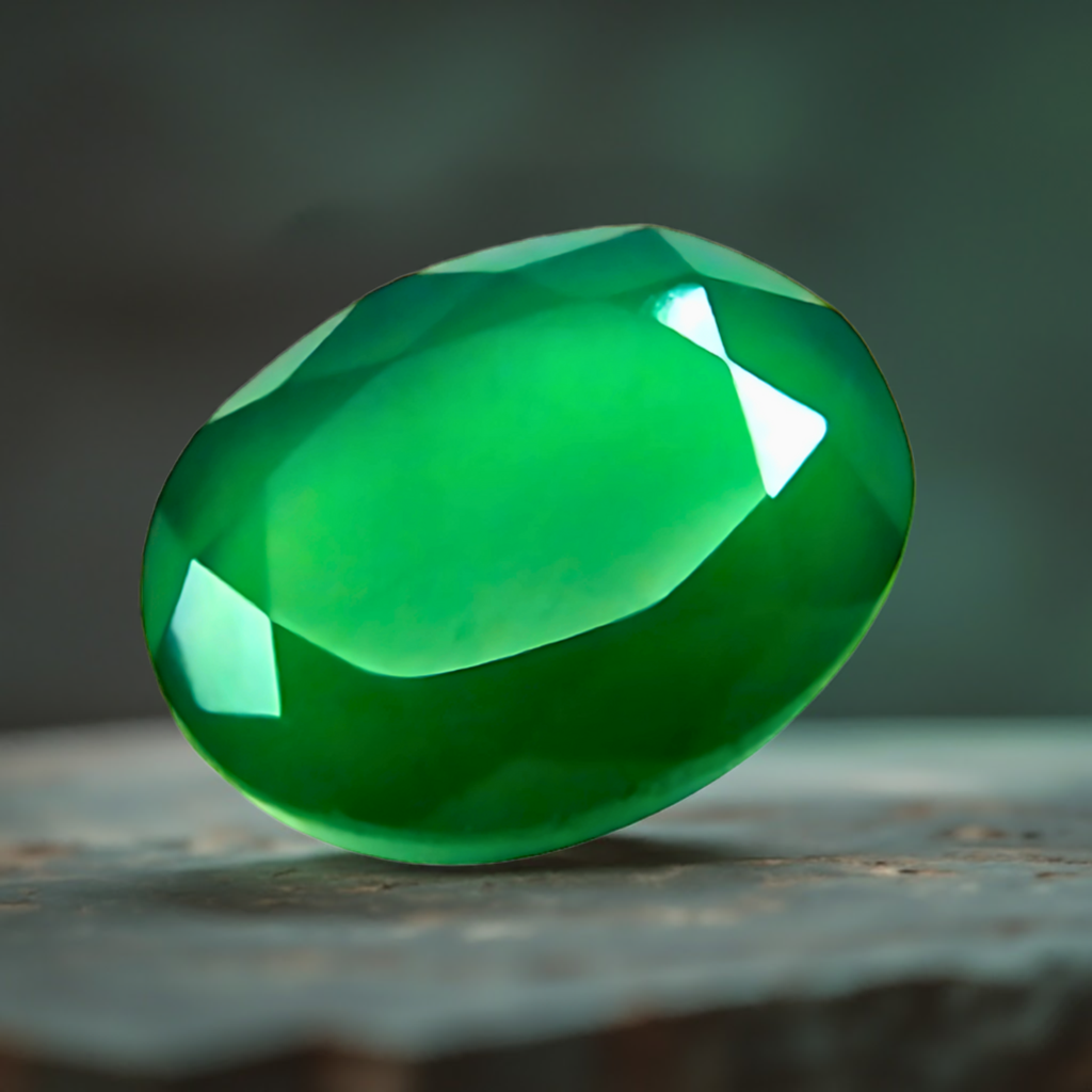 10.25 Ratti Export Quality Green Onyx with Lab Certificate,Body Weight=100 - 110 kg Ratna Palace