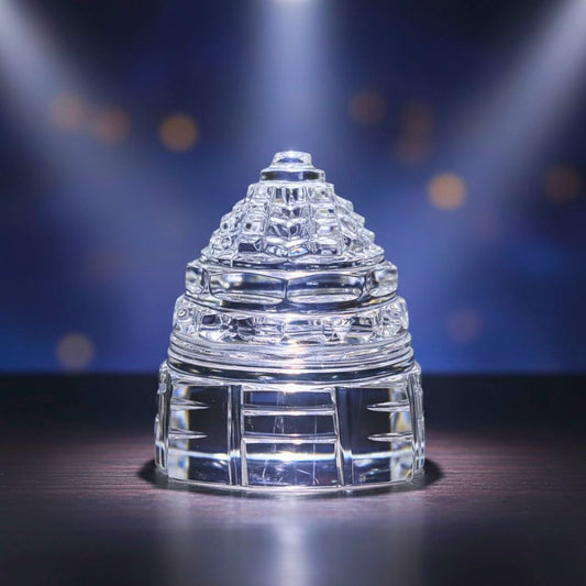 Crystal Shree Yantra (25cm x 25cm) 1 inch x 1 inch with Lab Certificate