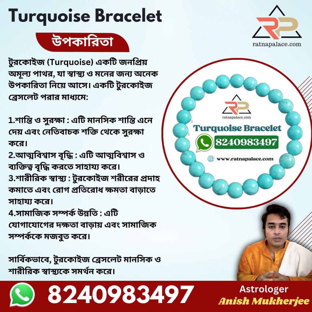 Turquoise (Firoza) Bracelet With Lab Certificate