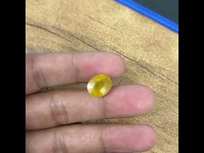 8.25 Ratti Yellow Sapphire    (Pokhraaj)    With Lab Certificate,Body Weight=80 - 90 kg