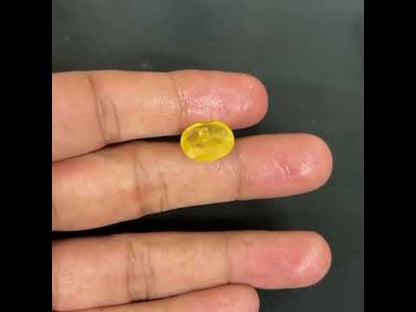 8.25 Ratti Yellow Sapphire    (Pokhraaj)    With Lab Certificate,Body Weight=80 - 90 kg